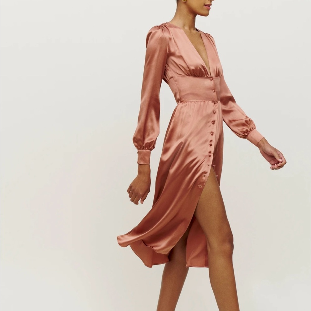 Silk Reformation Nicola Dress in Praline (Flawed)